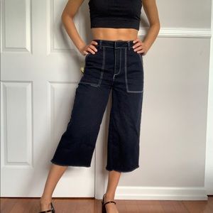 Forever 21 crop wide-leg jeans